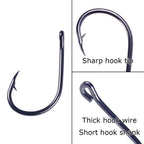 Barbed Iseni Fishing Hooks – Gold/Black, 100/500PCS