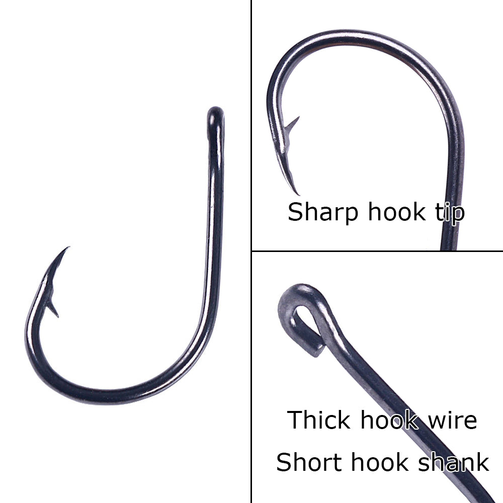 Barbed Iseni Fishing Hooks – Gold/Black, 100/500PCS