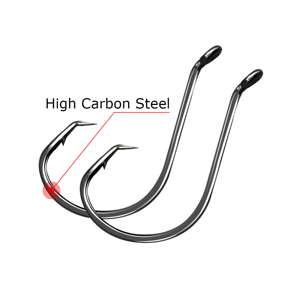 High Carbon Steel Single Hooks Black Nickel Eagle Beak Fishing Hooks HERCULES