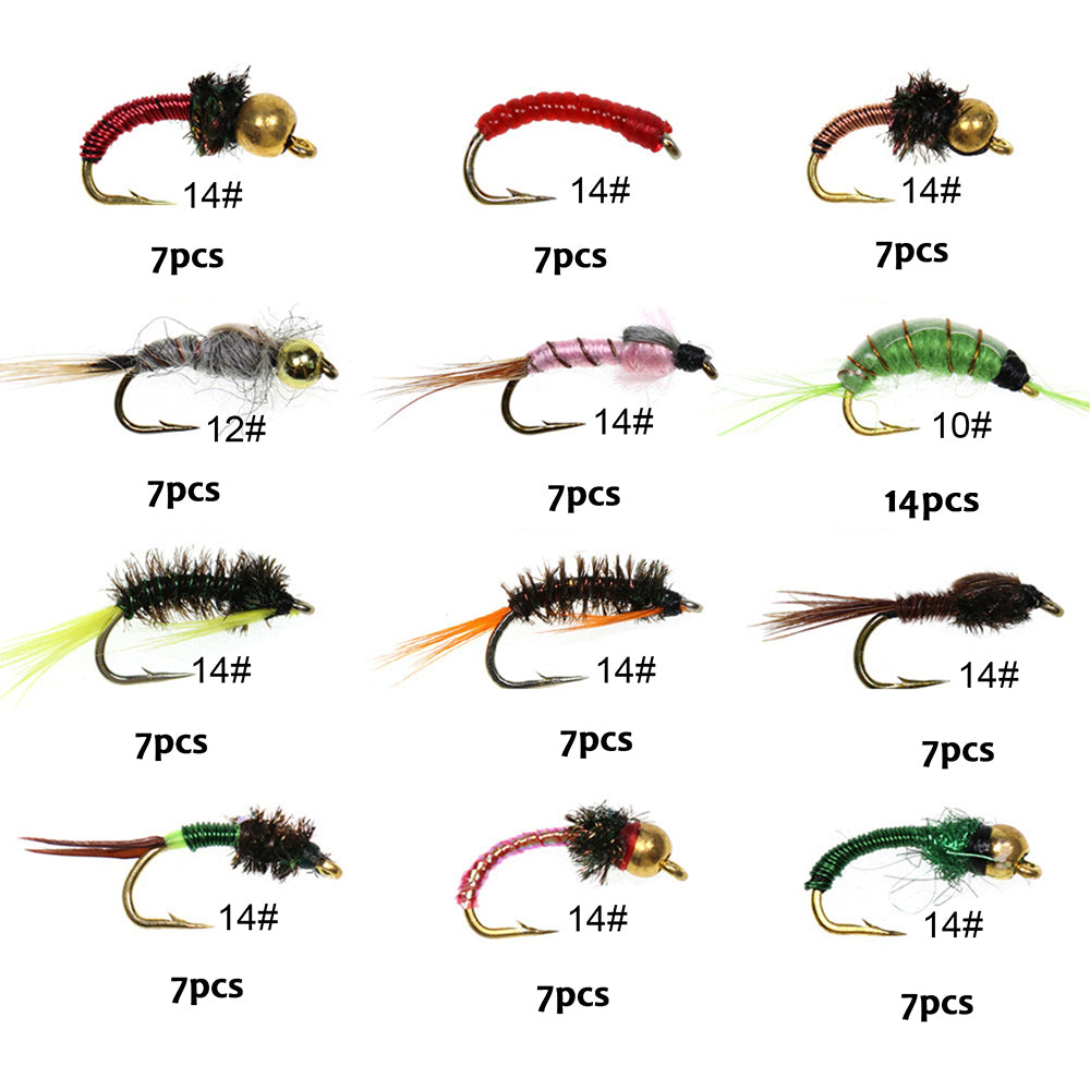 HERCULES Fly Fishing Flies Kit, Dry Flies, Wet Flies, Nymphs, Streamers with Box HERCULES SALE