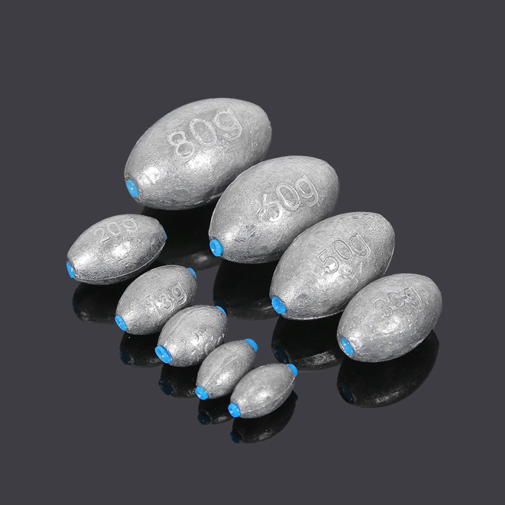 Plastic-Core Olive Inline Sinkers, 10g - 150g HERCULES