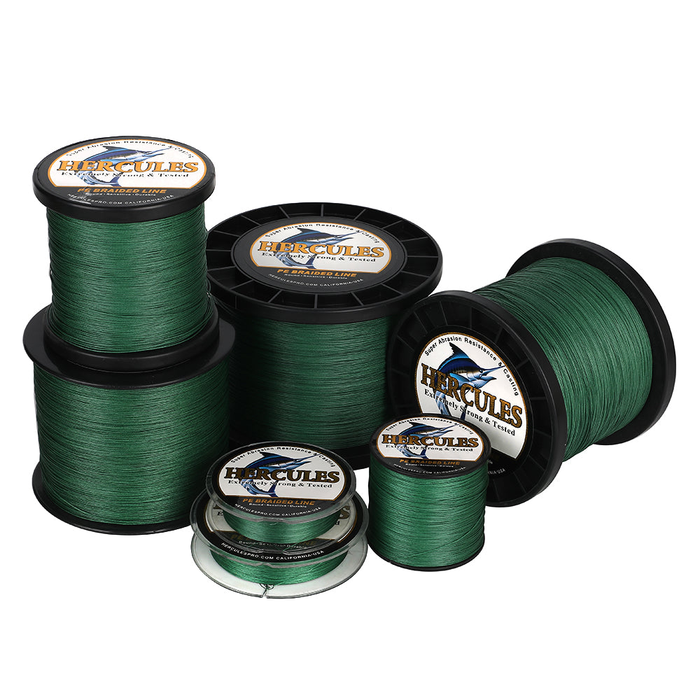 HERCULES Green 12 Strands 10lb-420lb PE Braided Fishing Line 100M-2000M HERCULES