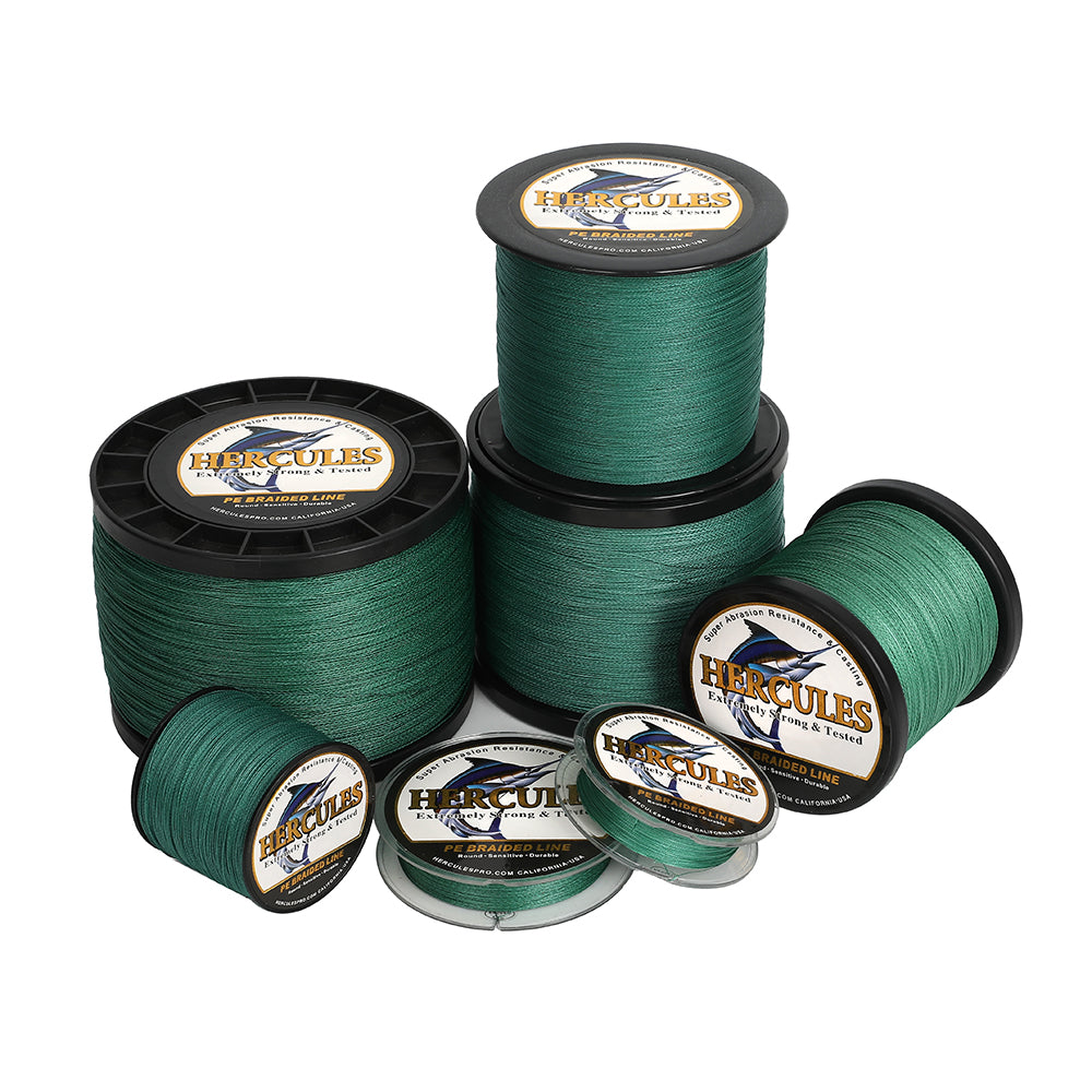 HERCULES 100M-2000M Green 6lb-100lb PE Braided Fishing Line 4 Strands HERCULES