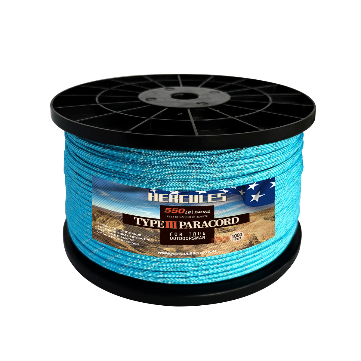 HERCULES 1000FT 550 Paracord Rope Heavy Duty Parachute Cord Utility Cord HERCULES