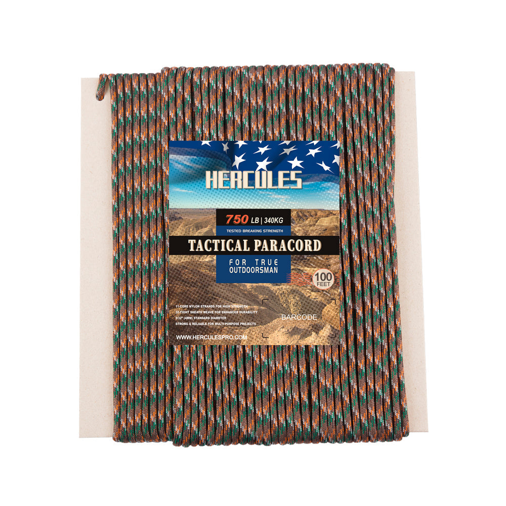 HERCULES 750 Paracord Rope 4mm Parachute Rope 100FT HERCULES