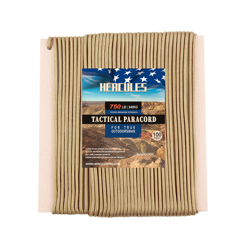 HERCULES 750 Paracord Rope 4mm Parachute Rope 100FT HERCULES