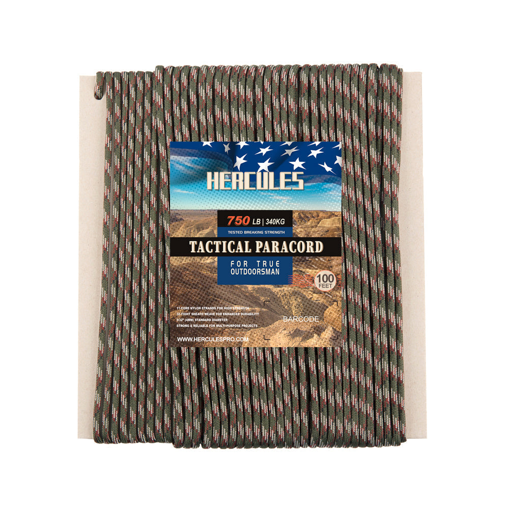 HERCULES 750 Paracord Rope 4mm Parachute Rope 100FT HERCULES