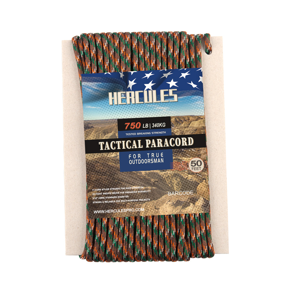 HERCULES 750 Paracord Rope 4mm Parachute Rope 50FT HERCULES