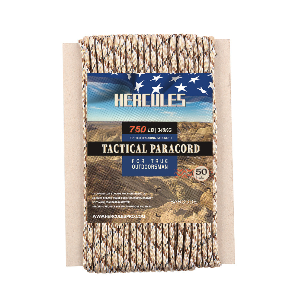 HERCULES 750 Paracord Rope 4mm Parachute Rope 50FT HERCULES
