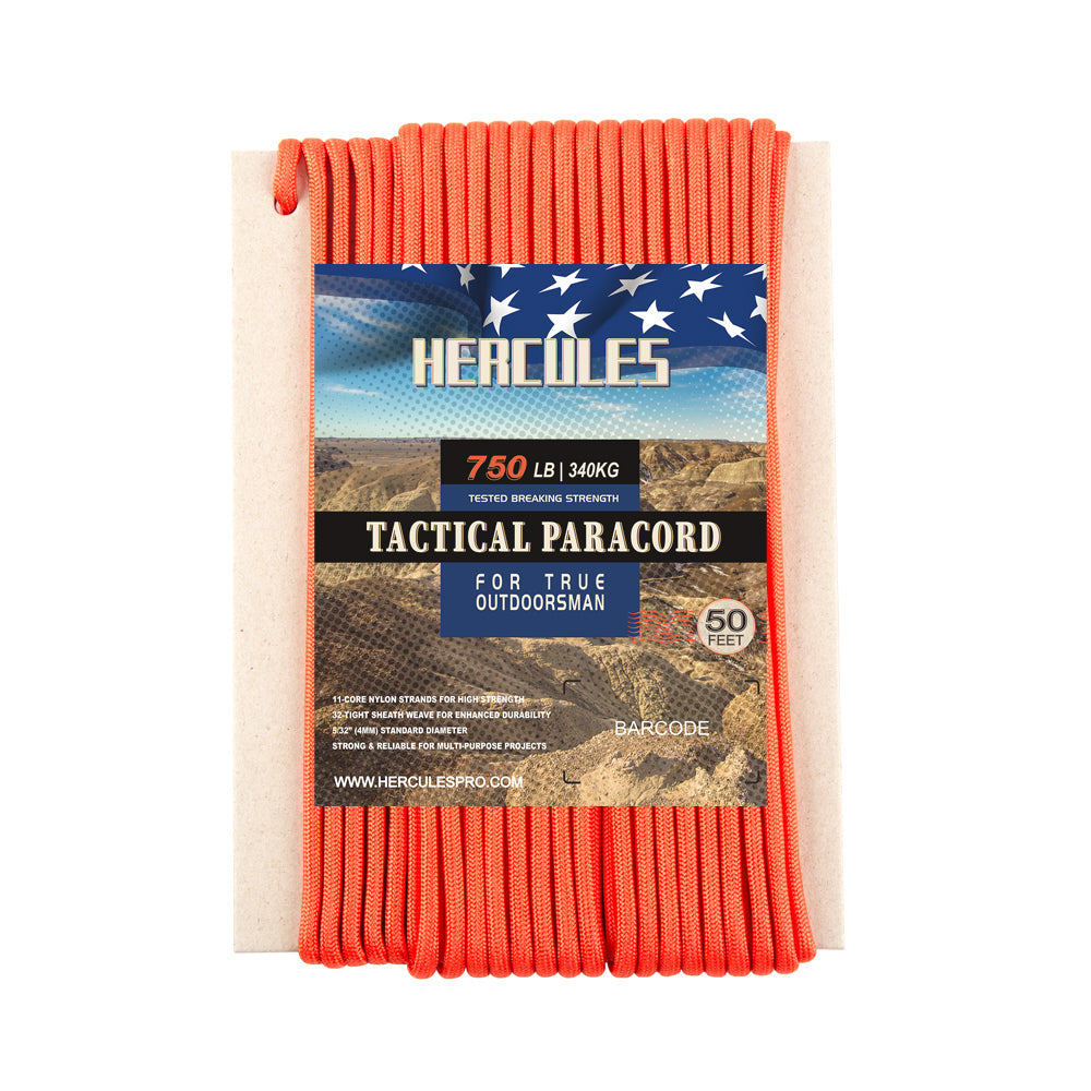 HERCULES 750 Paracord Rope 4mm Parachute Rope 50FT HERCULES