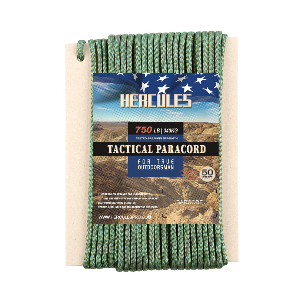 HERCULES 750 Paracord Rope 4mm Parachute Rope 50FT HERCULES