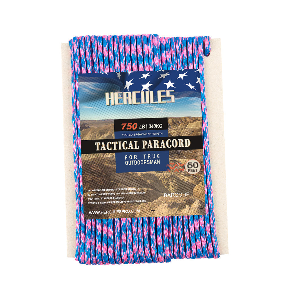 HERCULES 750 Paracord Rope 4mm Parachute Rope 50FT HERCULES