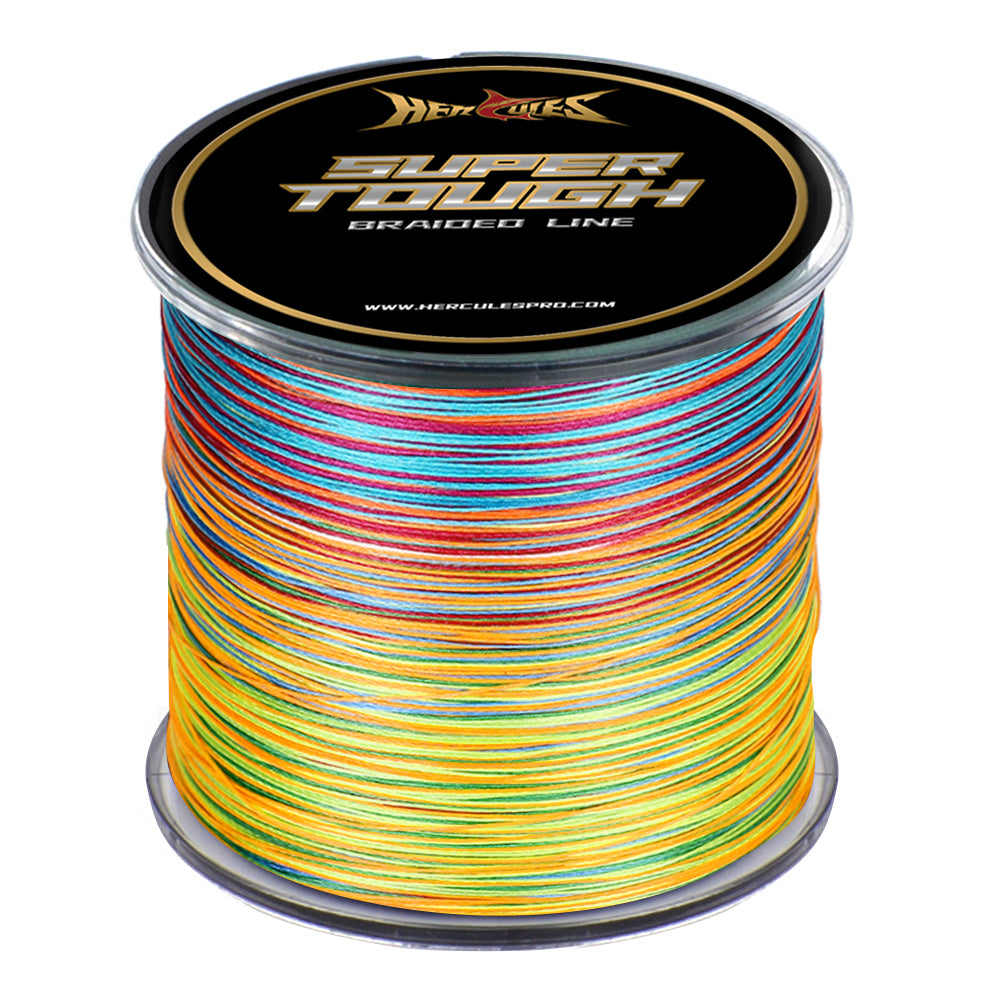 HERCULES SUPER TOUGH Multicolor Braided Fishing Line 4 Strands HERCULES