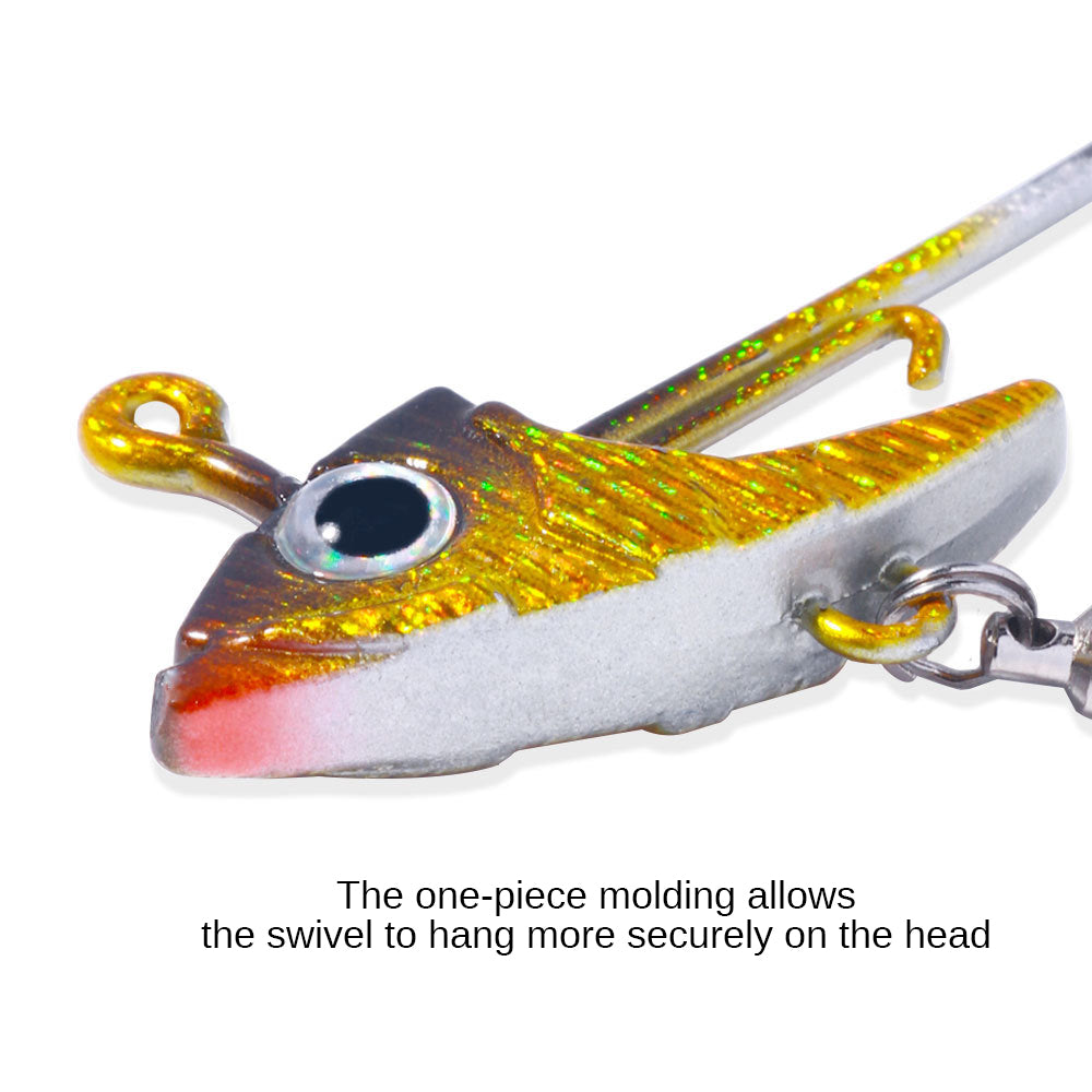 Spinner Jig Head with Paddle Tail & Soft Swimbait 5pcs HERCULES