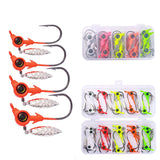 HERCULES 25pcs Fishing Jig Head Hooks with Willow Leaf Blade Fishing Lure HERCULES