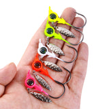 HERCULES 25pcs Fishing Jig Head Hooks with Willow Leaf Blade Fishing Lure HERCULES