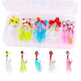 HERCULES Jigs Lead Head Hooks with Colorful Fish Skin and Feathers HERCULES