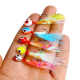 HERCULES Jigs Lead Head Hooks with Colorful Fish Skin and Feathers HERCULES