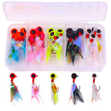 HERCULES Jigs Lead Head Hooks with Colorful Fish Skin and Feathers HERCULES