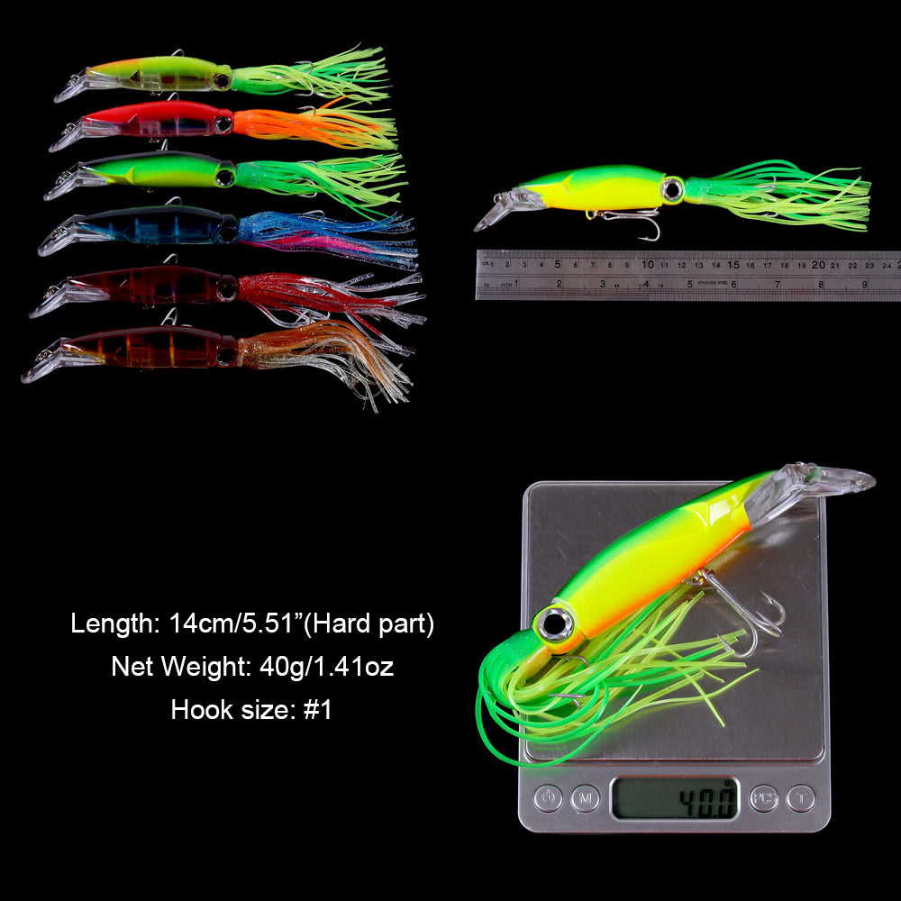 HERCULES 5.5inches Simulation Squid Baits Topwater Fishing Lure HERCULES
