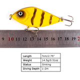 2.75" Jerkbait Fishing Lure Hard Bait with Rattling Steel Balls HERCULES
