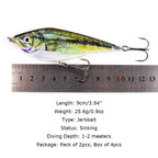 3.54" Jerkbait Fishing Lure Hard Bait with Rattling Steel Balls HERCULES