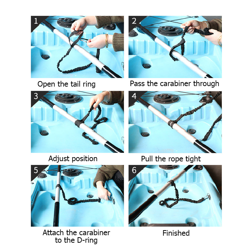 Kayak Paddle Leash Stretchable Strap Lanyard Rope, Pack of 2, for Fishing Kayaking Surfing HERCULES