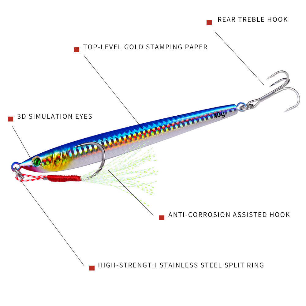 HERCULES Metal Fishing Lures 7g - 100g Luminous Metal Lures Pack of 5pcs HERCULES