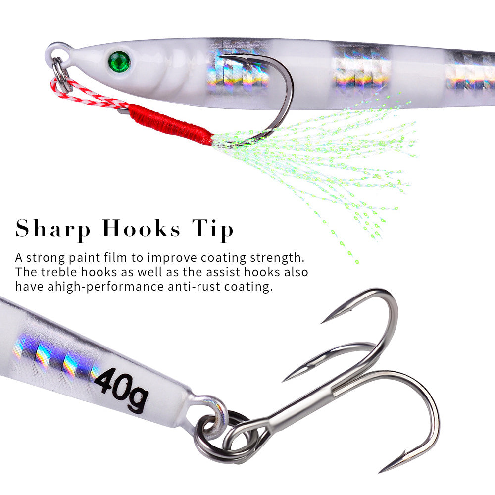HERCULES Metal Fishing Lures 7g - 100g Luminous Metal Lures Pack of 5pcs HERCULES