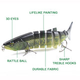 HERCULES 4.72" Multi-jointed Sinking Fishing Lure Swimbait HERCULES