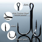 Premium Treble Hooks – 25 Pack, High Carbon Steel, Ultra Sharp HERCULES