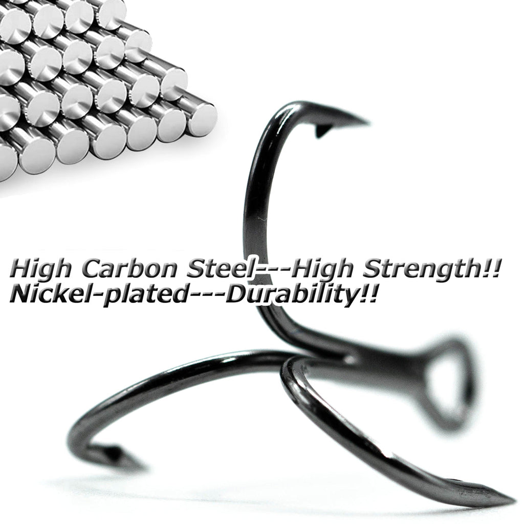 Premium Treble Hooks – 25 Pack, High Carbon Steel, Ultra Sharp HERCULES
