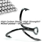 Premium Treble Hooks – 25 Pack, High Carbon Steel, Ultra Sharp HERCULES