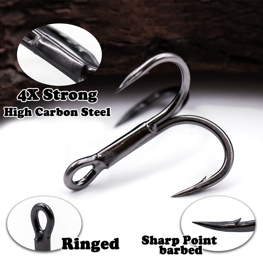 4X Strong Treble Hooks – Rust Resistant, Tournament Grade HERCULES