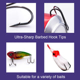 High Carbon Steel Frog Double Hooks – Sharp Barbed Black Fishing Hooks HERCULES