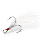 Feathered Treble Hooks – High Carbon Steel Barbed Fishing Hooks with Feathers HERCULES