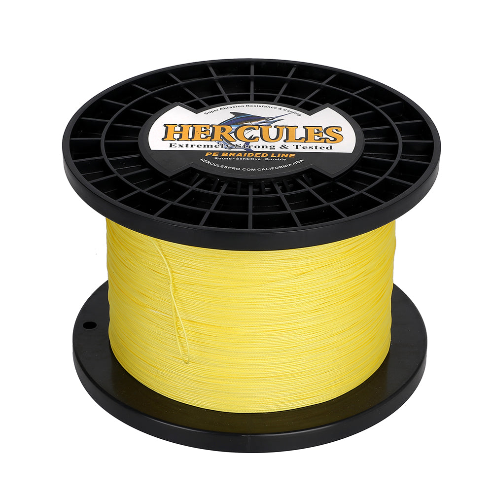 HERCULES Yellow 12 Strands 10lb-420lb PE Braided Fishing Line 100M-2000M HERCULES