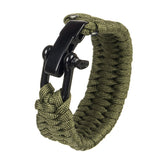 Tactical Paracord Bracelet with Forged Stainless Steel Adjustable U-Type Shackle Pack of 2