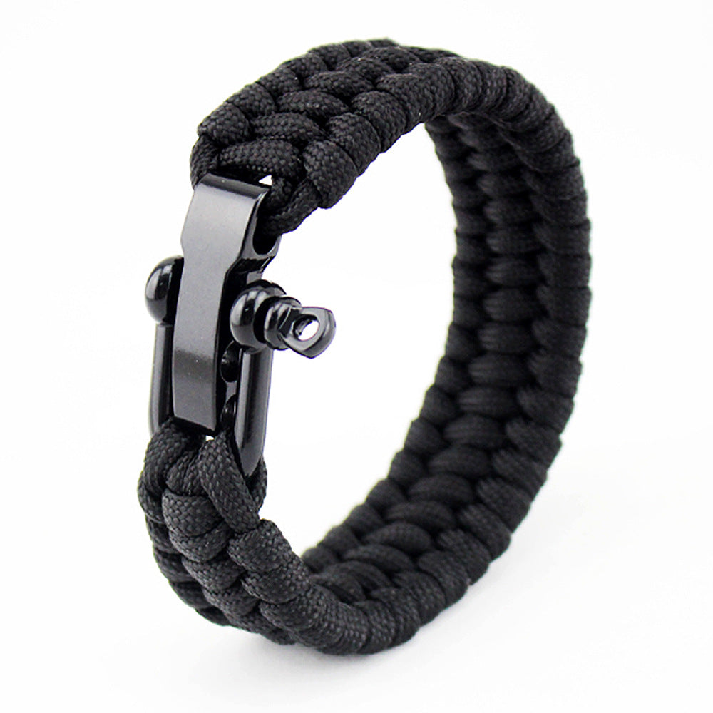 Tactical Paracord Bracelet with Forged Stainless Steel Adjustable U-Type Shackle Pack of 2 HERCULES