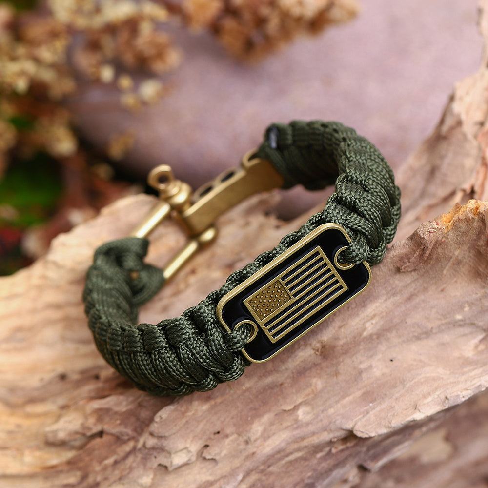 Tactical Survival Bracelet Paracord Bracelet with USA Flag Pack of 2 HERCULES