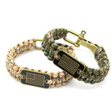 Tactical Survival Bracelet Paracord Bracelet with USA Flag Pack of 2 HERCULES