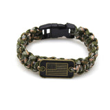 Tactical Survival Bracelet Paracord Bracelet with USA Flag Pack of 2 HERCULES