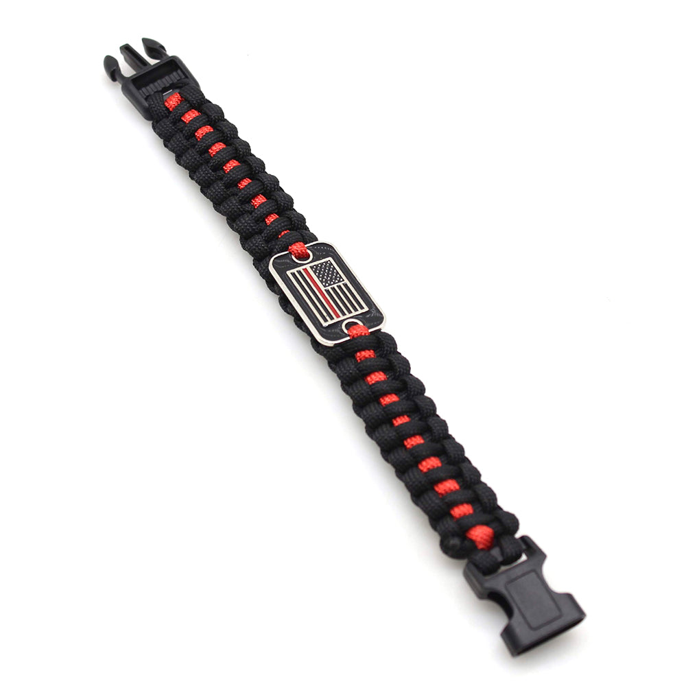 Tactical Survival Bracelet Paracord Bracelet with USA Flag Pack of 2 HERCULES