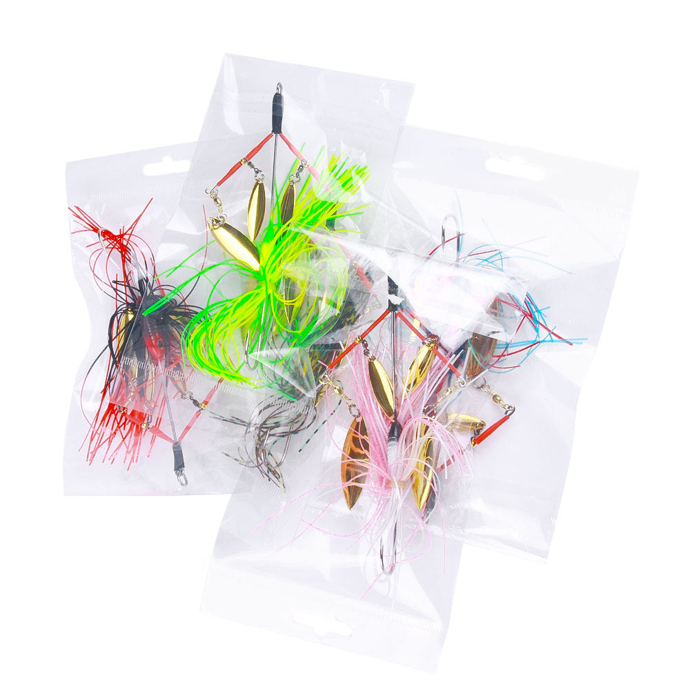 HERCULES Spinner Bait Jig with 4 Willow Leaf Sequins Fishing Lure HERCULES