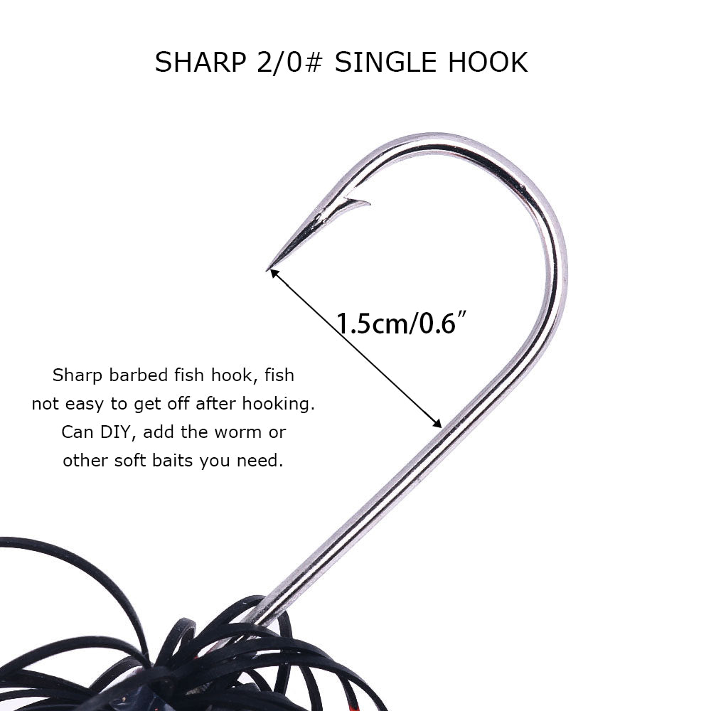 HERCULES Spinner Bait Jig with 4 Willow Leaf Sequins Fishing Lure HERCULES