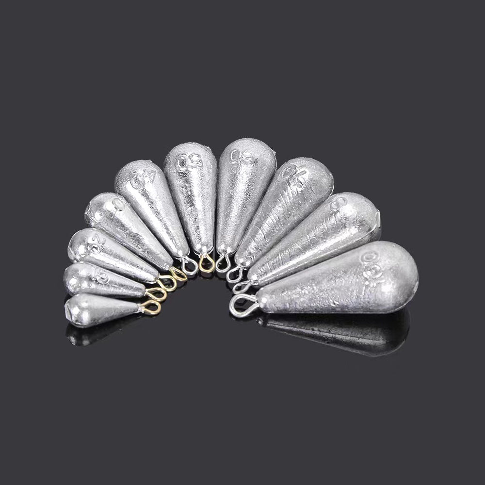 Waterdrop-Shaped Fishing Sinkers – 16 Weight Options from 10g to 300g HERCULES
