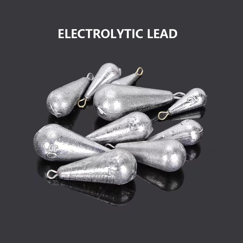 Waterdrop-Shaped Fishing Sinkers – 16 Weight Options from 10g to 300g HERCULES