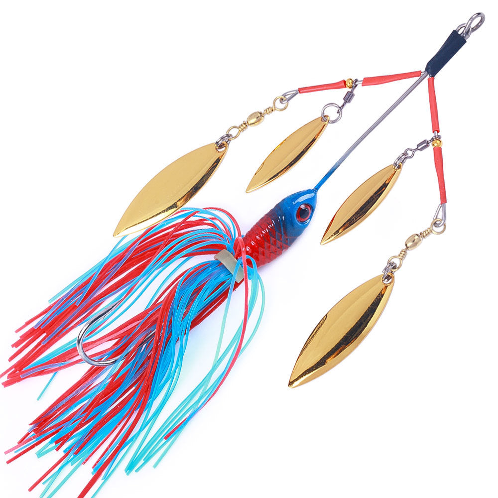 HERCULES Spinner Bait Jig with 4 Willow Leaf Sequins Fishing Lure HERCULES