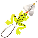 HERCULES Soft Frog Baits Weedless Single Hook with Rotating Metal Sequin Fishing Lure HERCULES