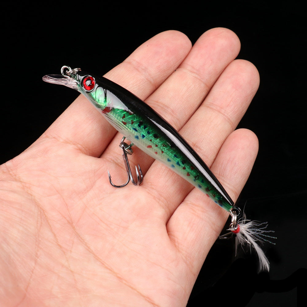 HERCULES Shallow Diving Minnow Lures Fishing Lures with Wether Tail, Pack of 10 HERCULES